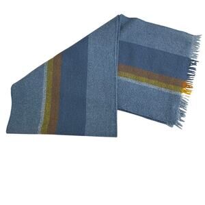 Vintage J.B. Hunter blue striped merino wool scarf